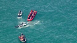 Border force escort migrant boat in English Channel News Clip