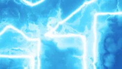 Animation of the infographics logo in a blue energy field or fire Stock Footage