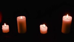 Pumpkin and candles. Stock Footage