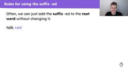 Spelling words with the suffix "-ed" Instructional Video