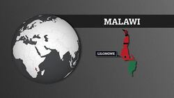 Earth Sphere Map and Malawi Country Map with National Flag Stock Footage