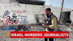 Shrapnel, belongings litter site in Gaza City where Al Jazeera journalists killed by Israeli strike News Clip