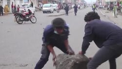 CLEAN : Police fire tear gas, arrest demonstrators against Monusco in DRC News Clip