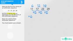 GCSE Secondary Maths Age 13-17 - Algebra: Sequences - Explained Instructional Video