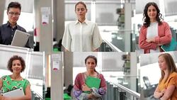 Collage of Female Biologists Stock Footage