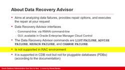 Oracle Database Administration from Zero to Hero - Using Data Recovery Advisor (Part 1 of 2) Instructional Video
