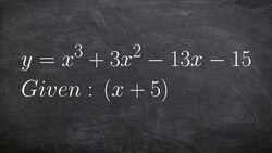 Given One Factor Using Synthentic Division to Determine the Remaining Zeros Instructional Video