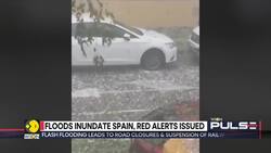 Torrential rains batter Spain, Spanish pm deploys military personnel to contain floods News Clip