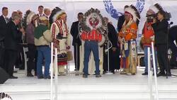 Pope Francis is presented with headdress News Clip