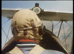 Vintage Stampe biplane in flight, 1972 Stock Footage
