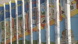 Boise sign hanging on brick wall Stock Footage