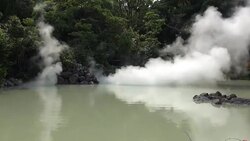 Hot spring in Beppu Oita, Japan (Geothermal Spa) Stock Footage