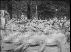 Rise of the Nazi Party, election campaign and propaganda, anti Nazi street riot, President Paul von Hindenburg on holiday in Bavaria Stock Footage