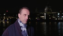 Smiley projected onto Tate Modern in Ukraine flag colours News Clip