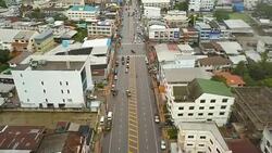 Aerial shot of E-san landmark of Mekong River at Nakhon Phanom, North east in Thailand. Concept of: power, adventure, nature and water. Stock Footage