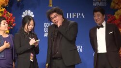 CLEAN : Parasite director Bong Joon ho reacts after Golden Globe win News Clip