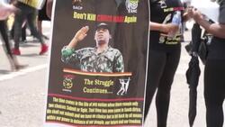 CLEAN : South Africa: protests against release of Janusz Walus in Pretoria News Clip