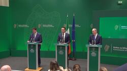 Irish Government hold a press conference to announce cross-border projects - full version News Clip