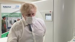 Prime Minister Boris Johnson during a visit to the Rutherford Diagnostic Centre News Clip