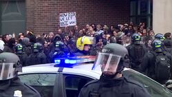 Protesters outside Capitol building on day of Trump's inauguration News Clip