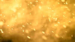 fire sparks from campfire with ash rise over black background, danger explosion Stock Footage