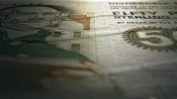 50 British Pounds Clydesdale 2003 Front Close Up Macro Stock Footage