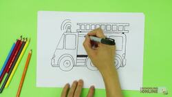 Arts and Crafts: How to Draw a Red Fire Truck Instructional Video