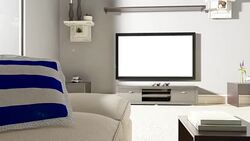 Couch and TV With Flag of Cuba Stock Footage