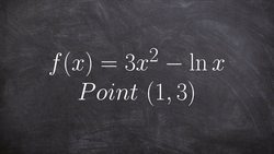Write the tangent line through a point of natural log equation Instructional Video
