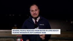 Multiple distressed swimmers pulled from the ocean off Long Beach News Clip