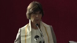 CLEAN : French FM Colonna speaks to female students during India visit News Clip