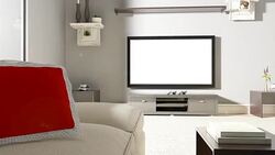 Couch and TV With Flag of China Stock Footage