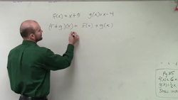 Algebra 2 - Addition of two linear functions, f(x) = x + 5; g(x) = x-4. Find (f+g)(x) Instructional Video