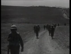 Day and Night fighting, Battle of Tunisia, Allied forces in Bizerte, German POWs, and casualties Stock Footage