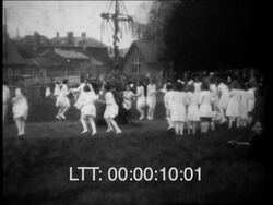 Maypole Dancing Girls 1940s Stock Footage