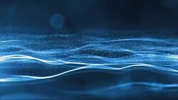 Digital blue particles wave with light motion abstract background Stock Footage