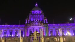 Belfast City Hall purple for Holocaust Memorial Day News Clip