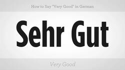 How to Say "Very Good" in German Instructional Video