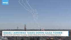 Israeli Strikes Kill 10 In Refugee Camp, Topple News Media Building News Clip