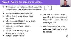 Writing specific sections of a non-chronological report about pandas Instructional Video