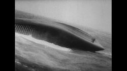 Atlantic Ocean, 1952: Slowly before the Flying Enterprise sinks, Captain Carlsen and his mate Dancy are saved Stock Footage