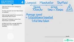 GCSE Secondary Maths Age 13-17 - Ratio, Proportion & Rates of Change: Distance / Speed / Time - Explained Instructional Video