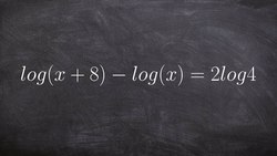Solving an equation with logs by using the one to one property Instructional Video