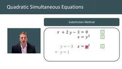 Solving Quadratic Simultaneous Equations by Substitution and Factorization Instructional Video