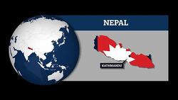 Earth Sphere Map and Nepal Country Map with National Flag Stock Footage