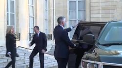 CLEAN : Brigitte Macron welcomes husband of US Vice-President Kamala Harris in Paris News Clip