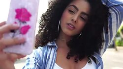 Young Women Taking a Selfie Outdoors Stock Footage