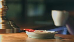 Ordering cup of hot tea or coffee in cafe Stock Footage