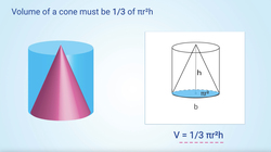 Step-by-Step Process - Calculating Cone Volume via Cylinder Formula Instructional Video