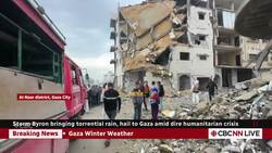 Displaced Palestinians struggling as winter storm brings torrential rain News Clip